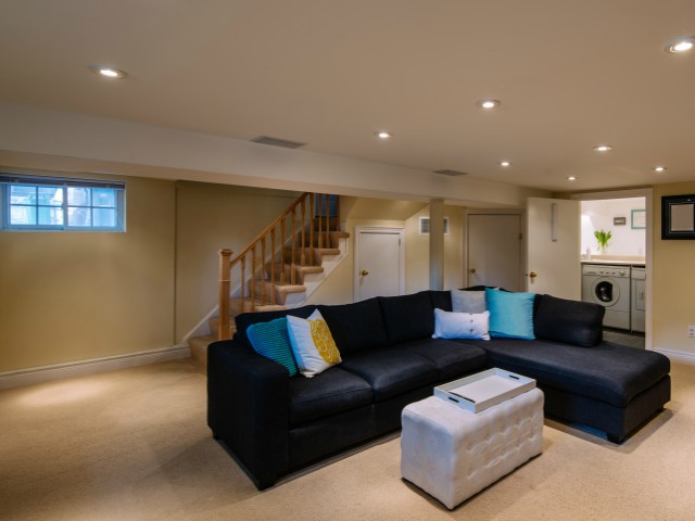 Photo of a finished basement